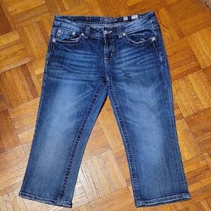 Miss Me Women's Dark Blue Denim Easy Crop Jeans Size 30